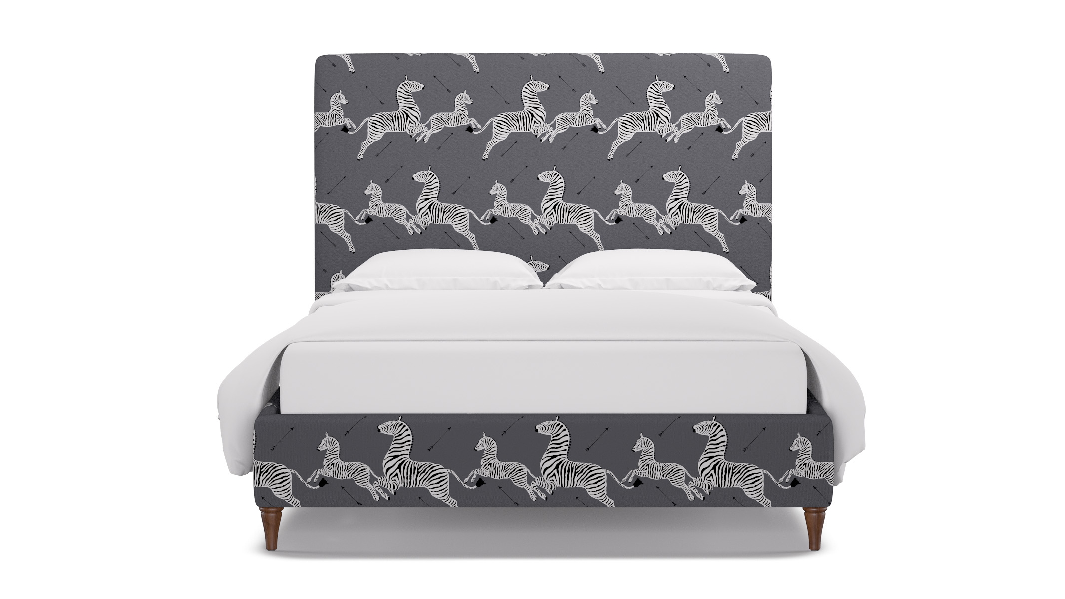 Classic Bed, Slate Zebra, Walnut Decorative Tapered Leg, Twin - Image 0