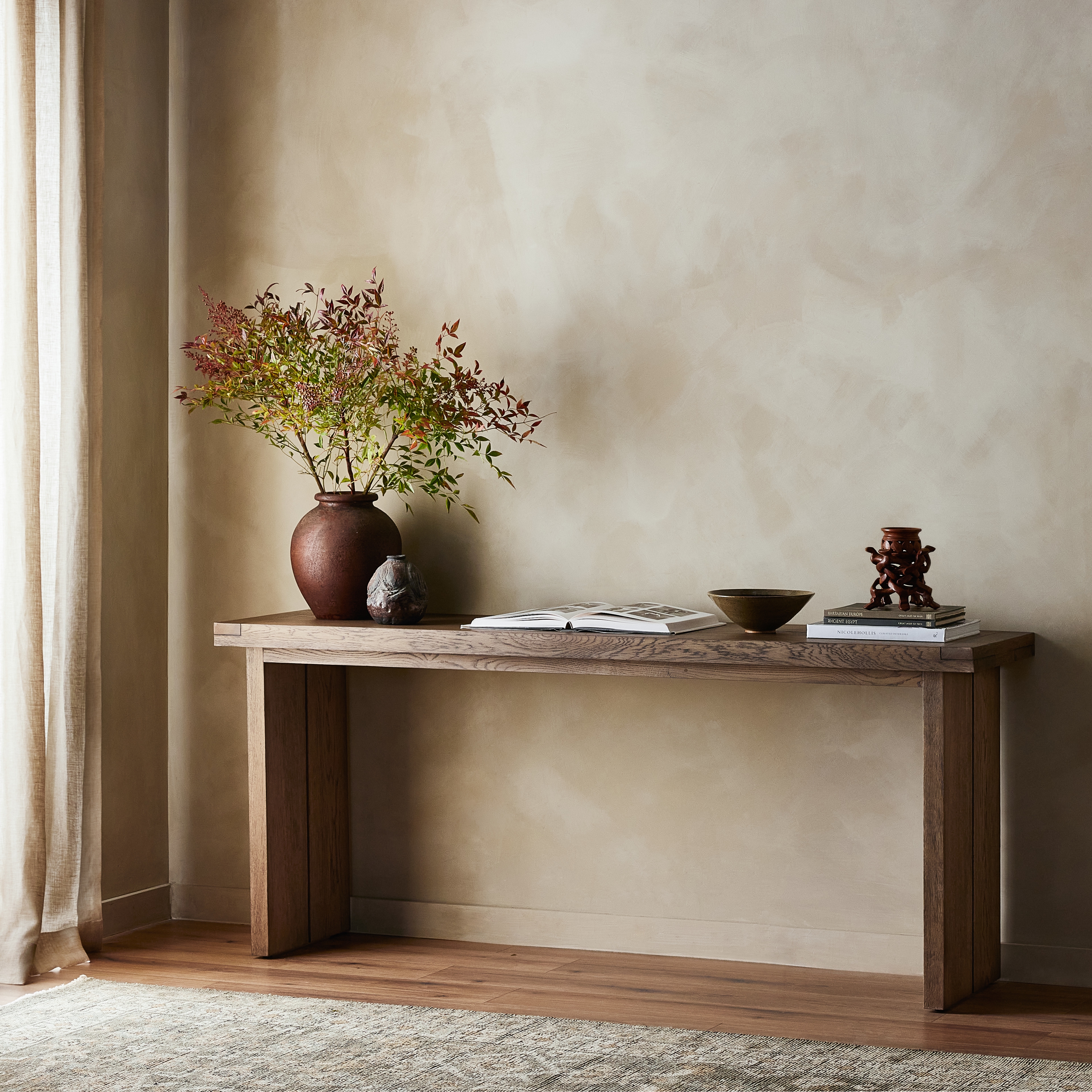Warby Console Table - Worn Oak Veneer - Image 10