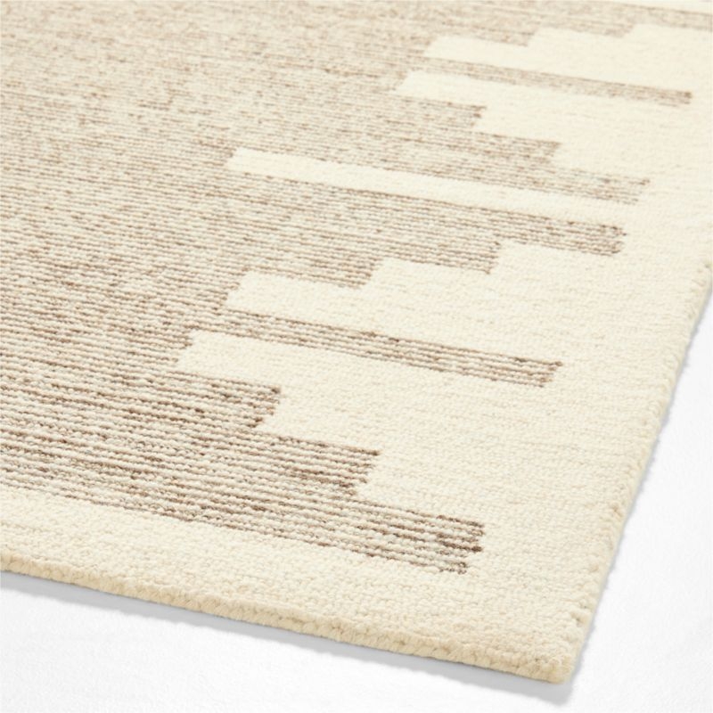 Edge Beige Geometric Wool Kids Area Rug 5x8 - Image 1