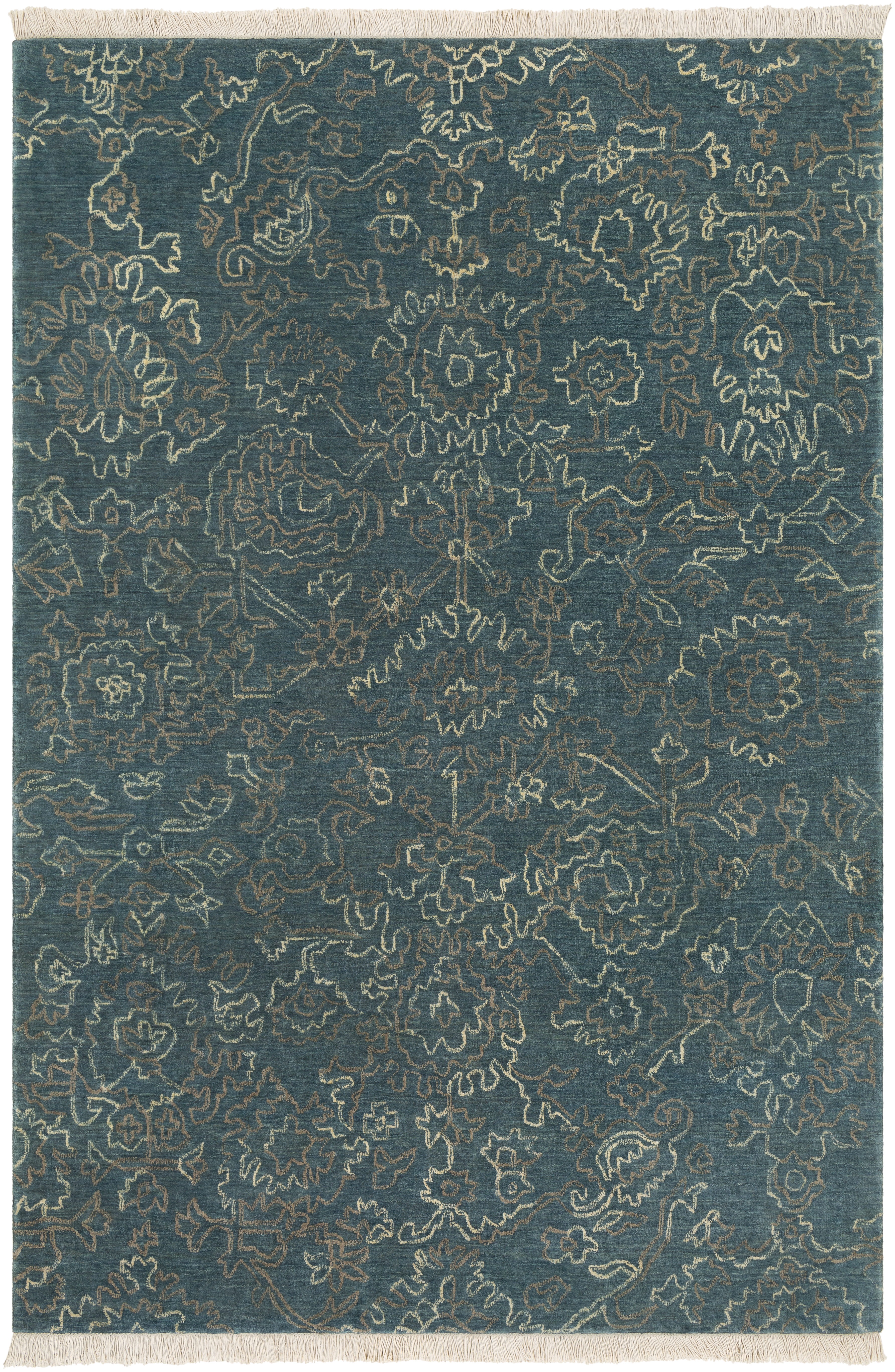 Wilmington Blue Indoor 4' x 6' Handmade Rug - Image 0