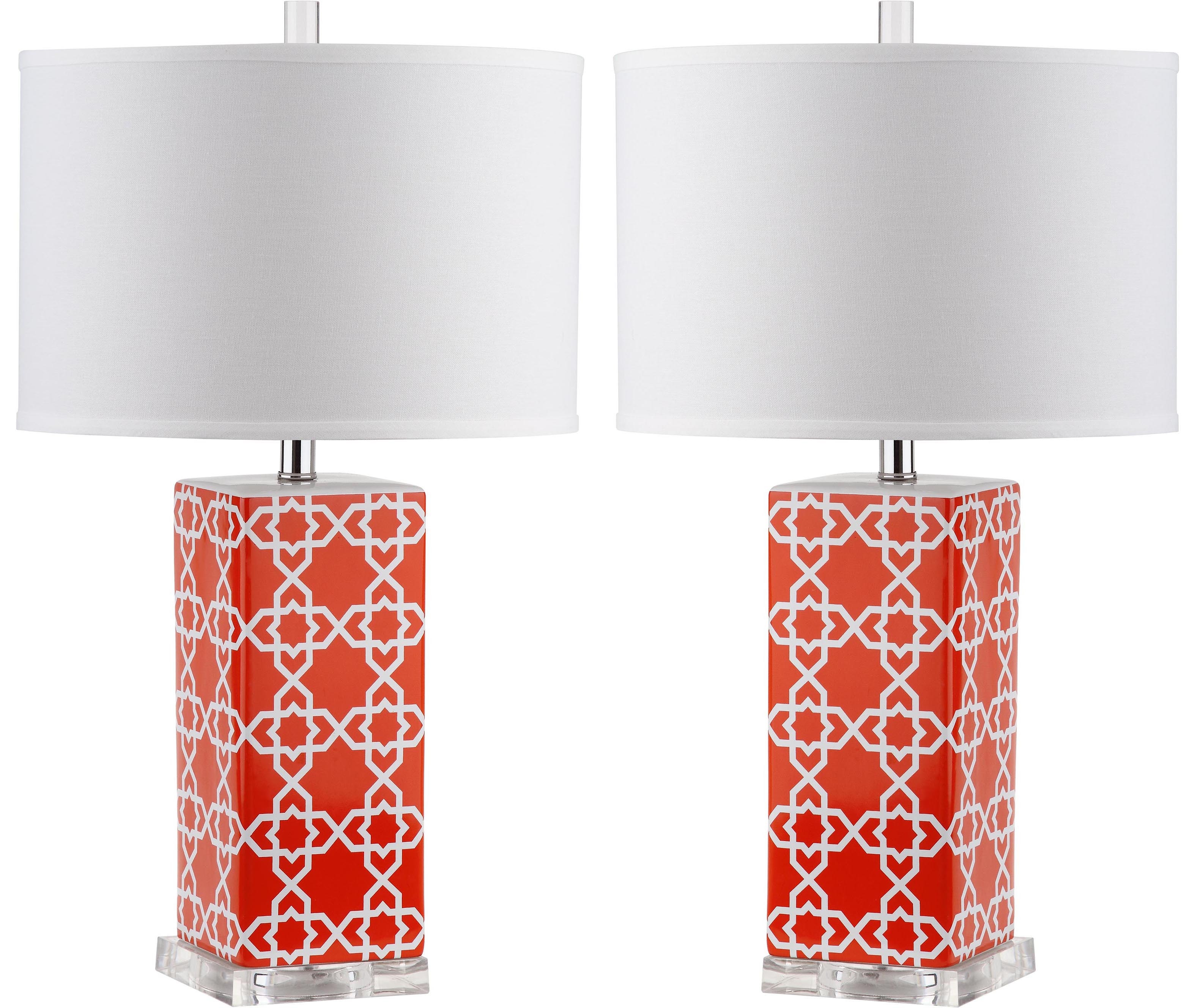 Quatrefoil 27-Inch H Table Lamp - Orange - Safavieh - Image 0