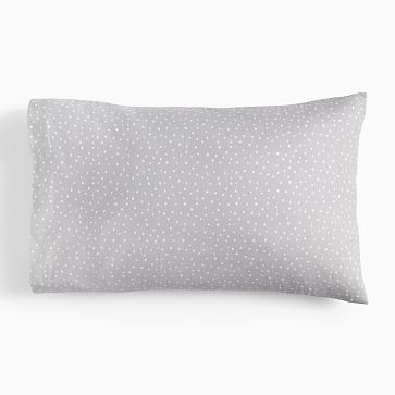 Flannel Tossed Dots Pillowcase, S/2, Gray, WE Kids - Image 0