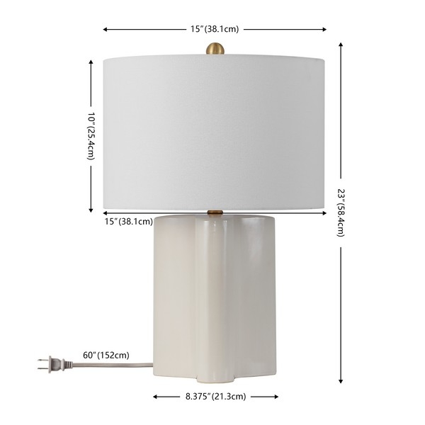 Anessa 23" Table Lamp - Cream/Brass - Image 4