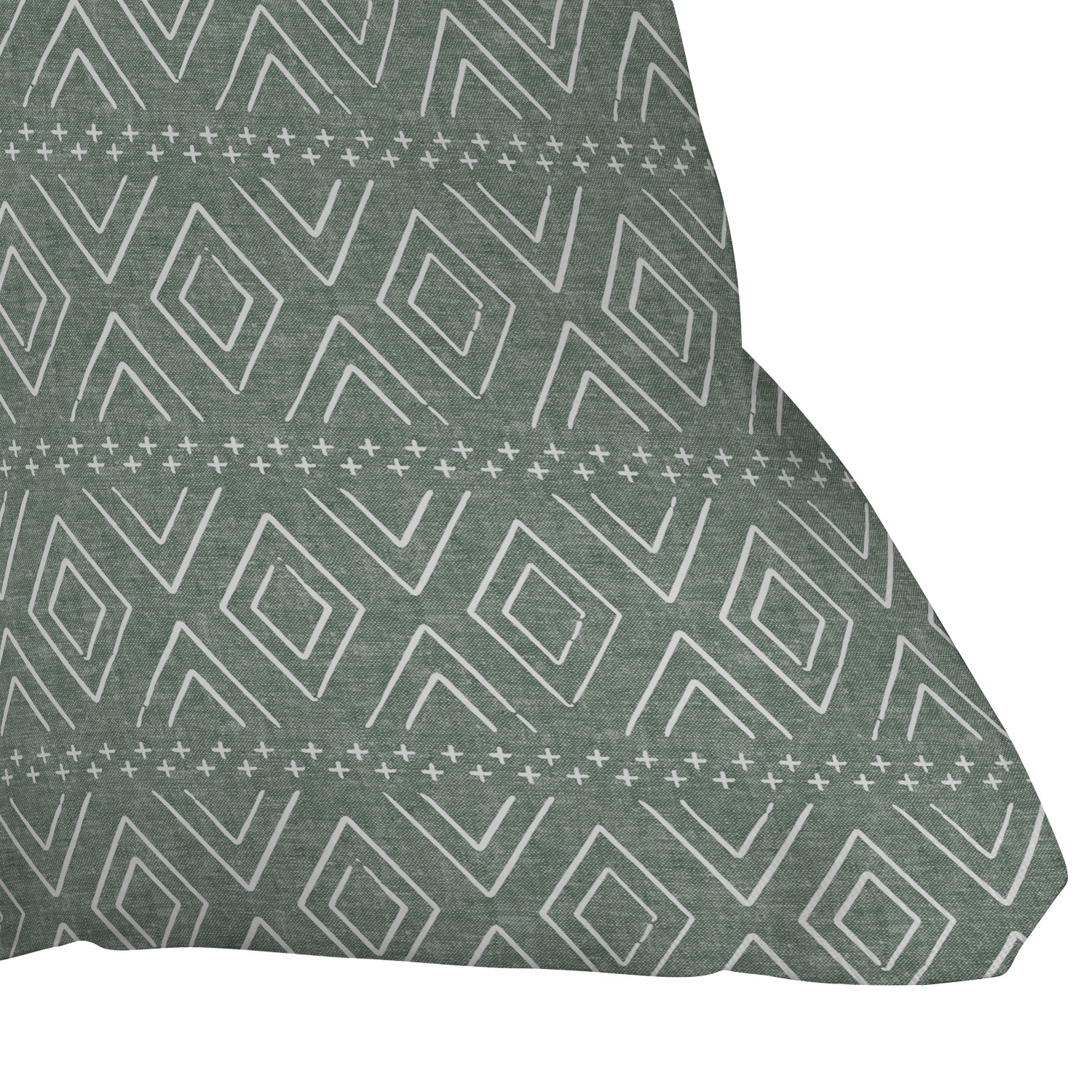 Farmhouse Diamonds Sage by Little Arrow Design Co - Outdoor Throw Pillow 16" x 16" - Image 2