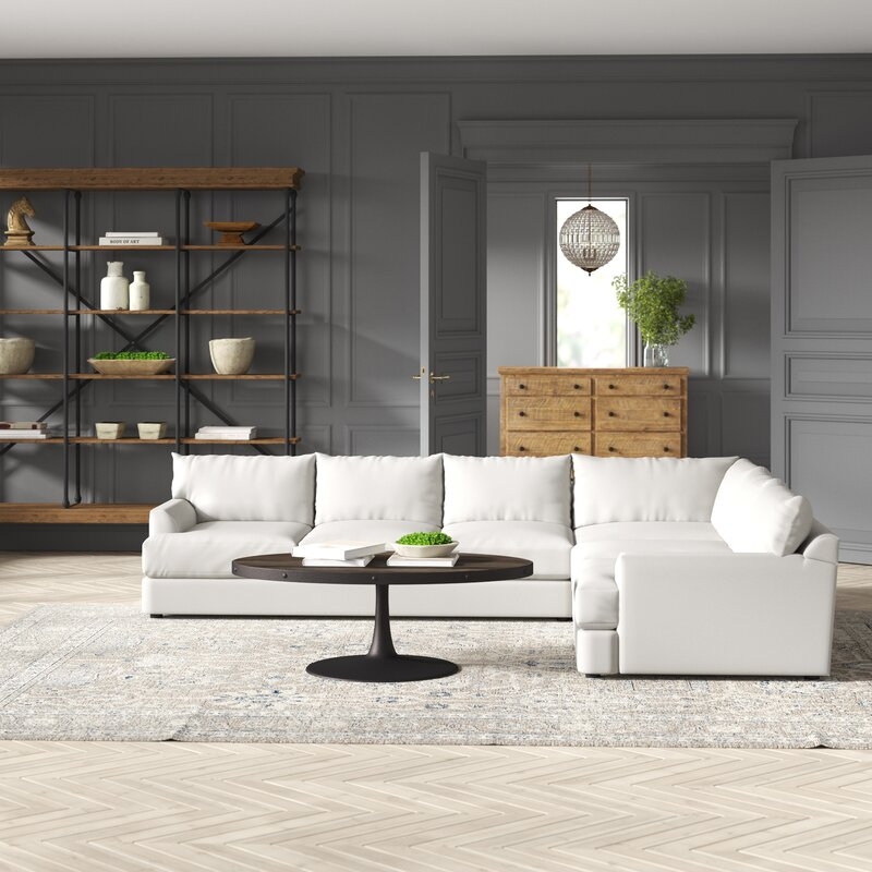 Findley 124" Wide Corner Sectional, Classic Bleach White - Image 1