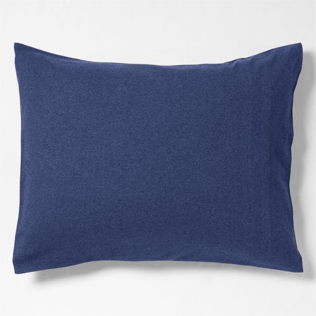 Comfy Tee Organic Cotton Jersey Navy Standard Bed Pillow Sham - Image 0