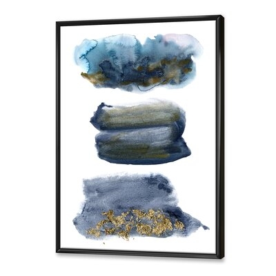 Aquatic Abstracts Clouds With Golden Touches - Modern Canvas Wall Art Print-FL37324 - Image 0