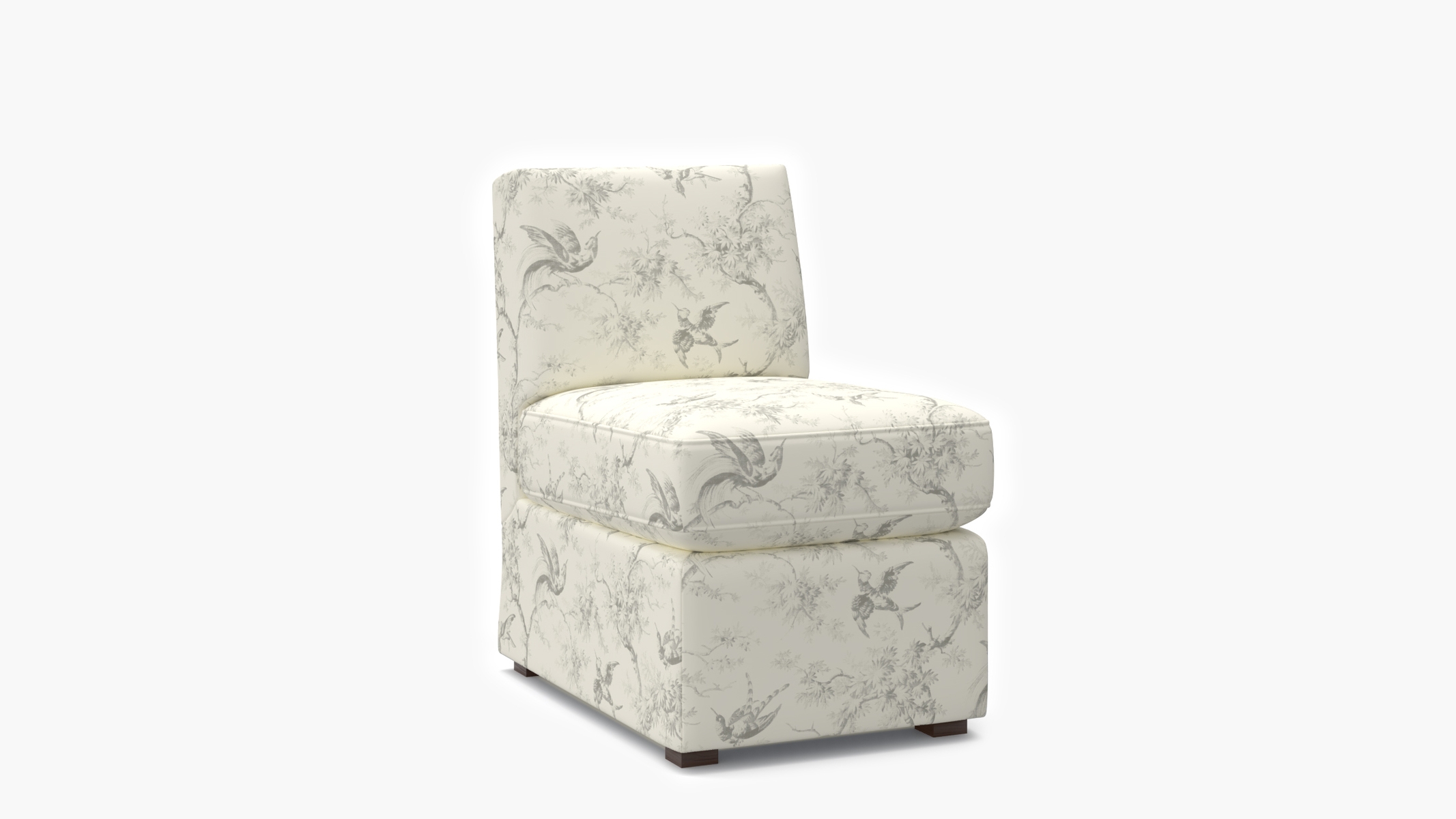 Petite Slipper Chair, Cream Swallows - Image 1