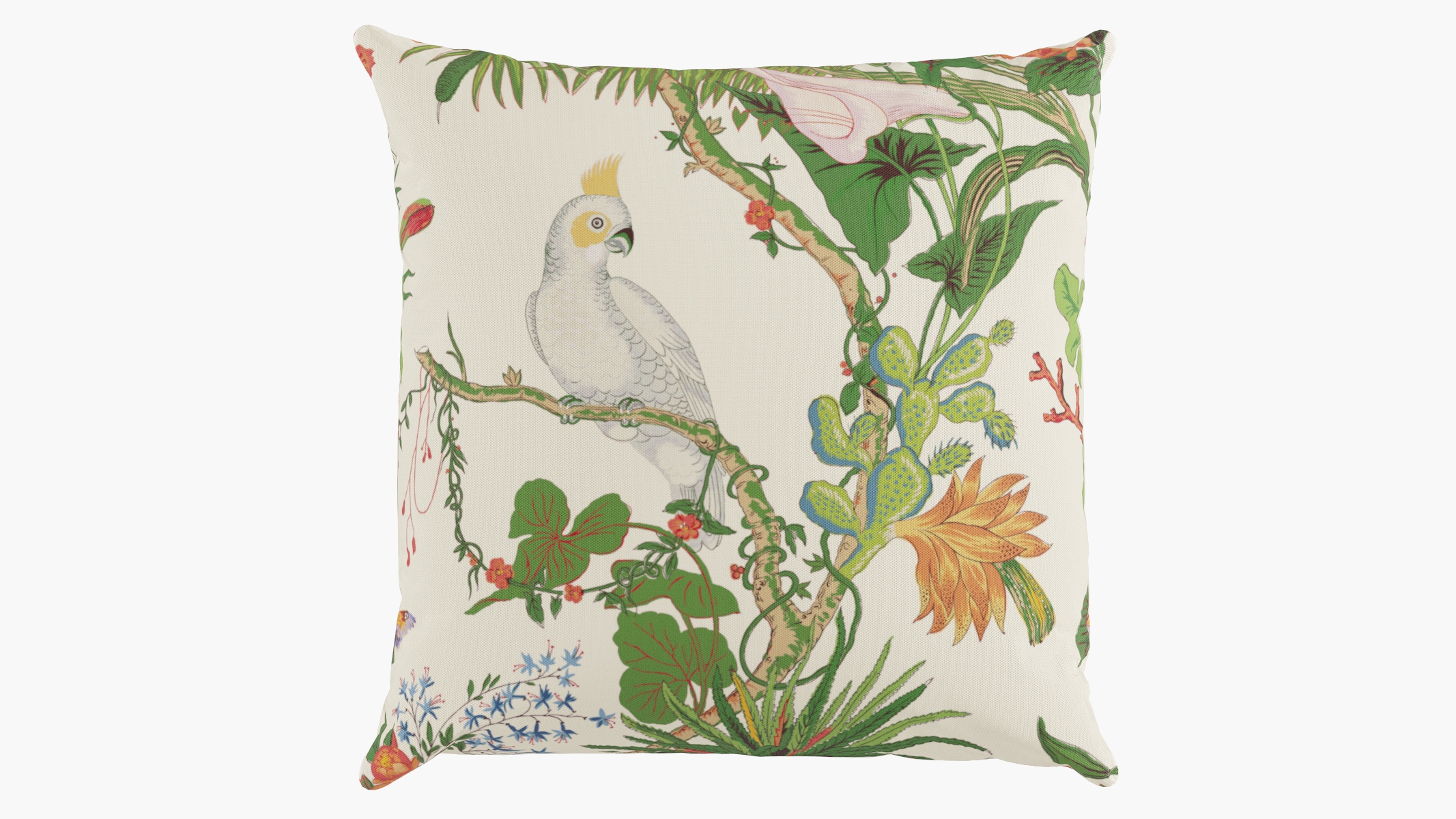 Outdoor 16" Throw Pillow, White Cinque Terra, 16" x 16" - Image 0