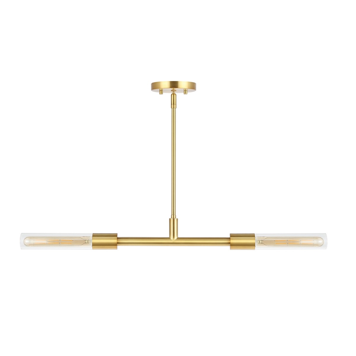 Vasei 2 Lt 34" Pendant - Brass / Clear - Safavieh - Image 0