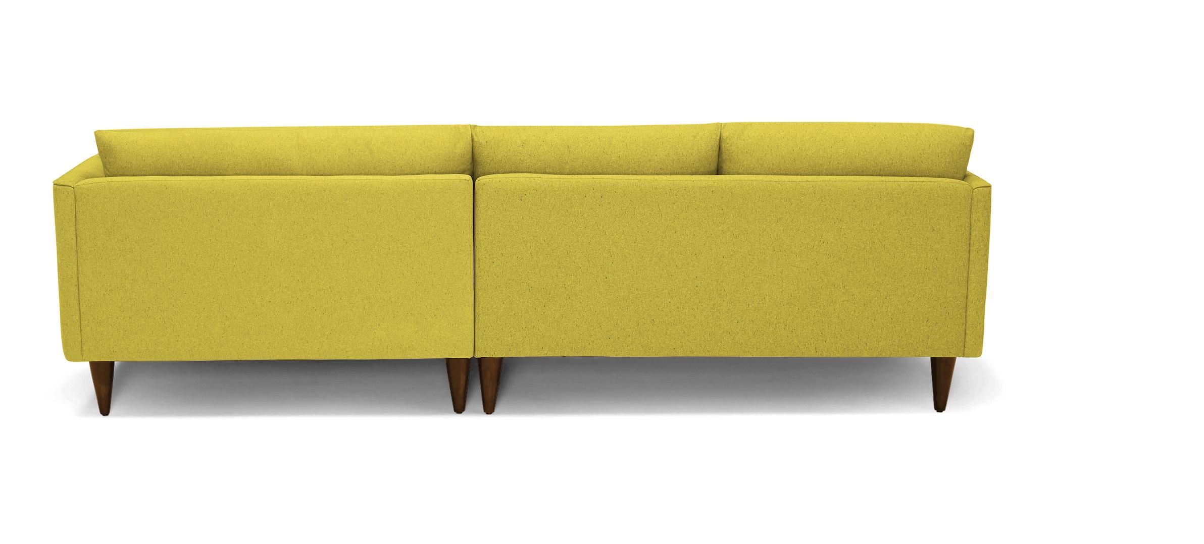 Yellow Lewis Mid Century Modern Sectional - Bloke Goldenrod - Mocha - Right - Cone - Image 4