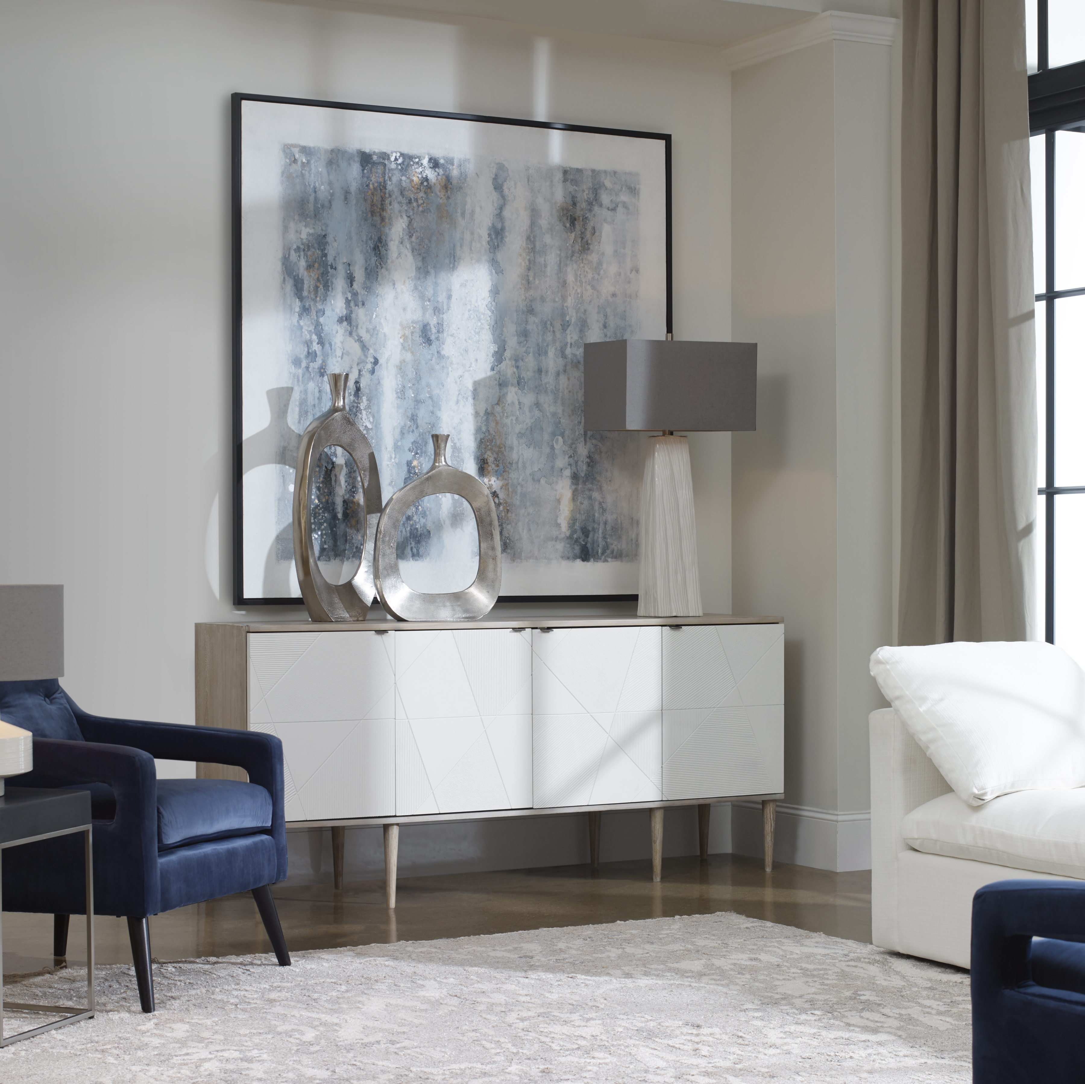 Tightrope 4 Door Modern Sideboard Cabinet - Image 8