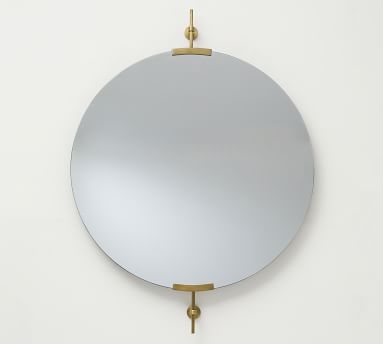 Wexler Round Wall Mirror, Brass, 36"W x 42"H x 2"D - Image 4