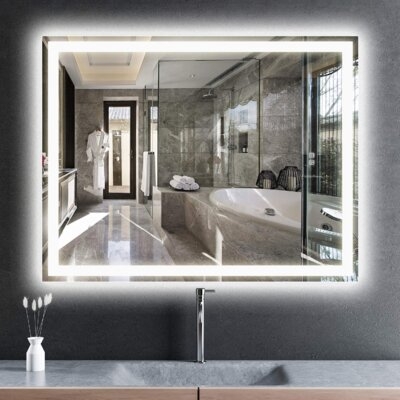 Ivy Bronx Led Bathroom Mirror, Makeup Mirror, Dimmable Led Wall Vanity Mirror (36"x 28") - Image 0