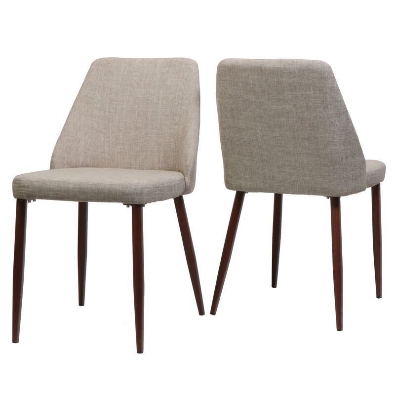 Dodrill Mid Century Upholstered Dining Chair, Wheat, Set of 2 - Image 0