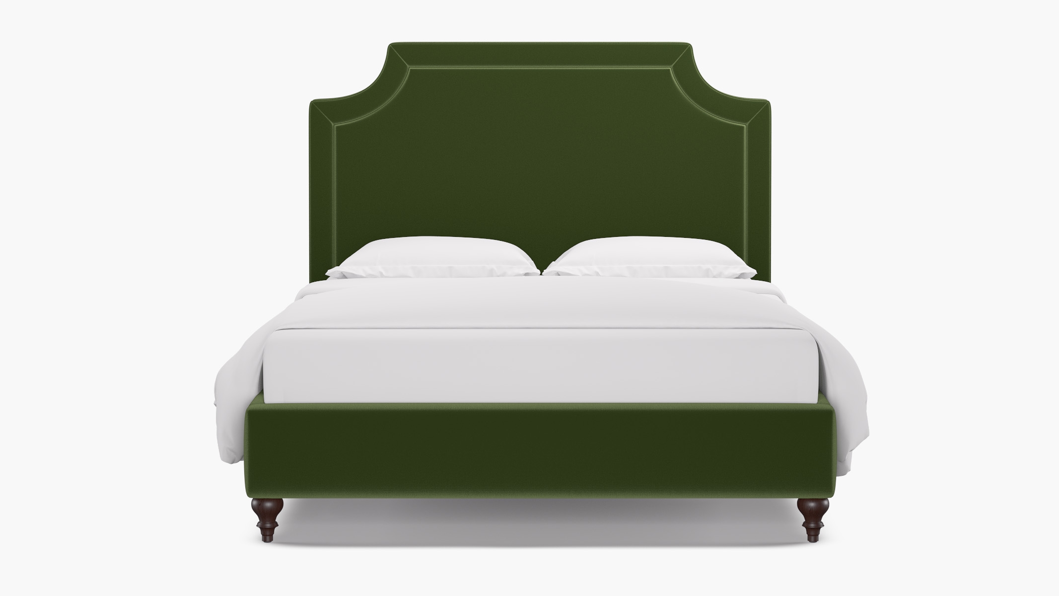 Deco Bed, Essex Performance Velvet, Espresso Traditional Turned Leg, King - Image 0