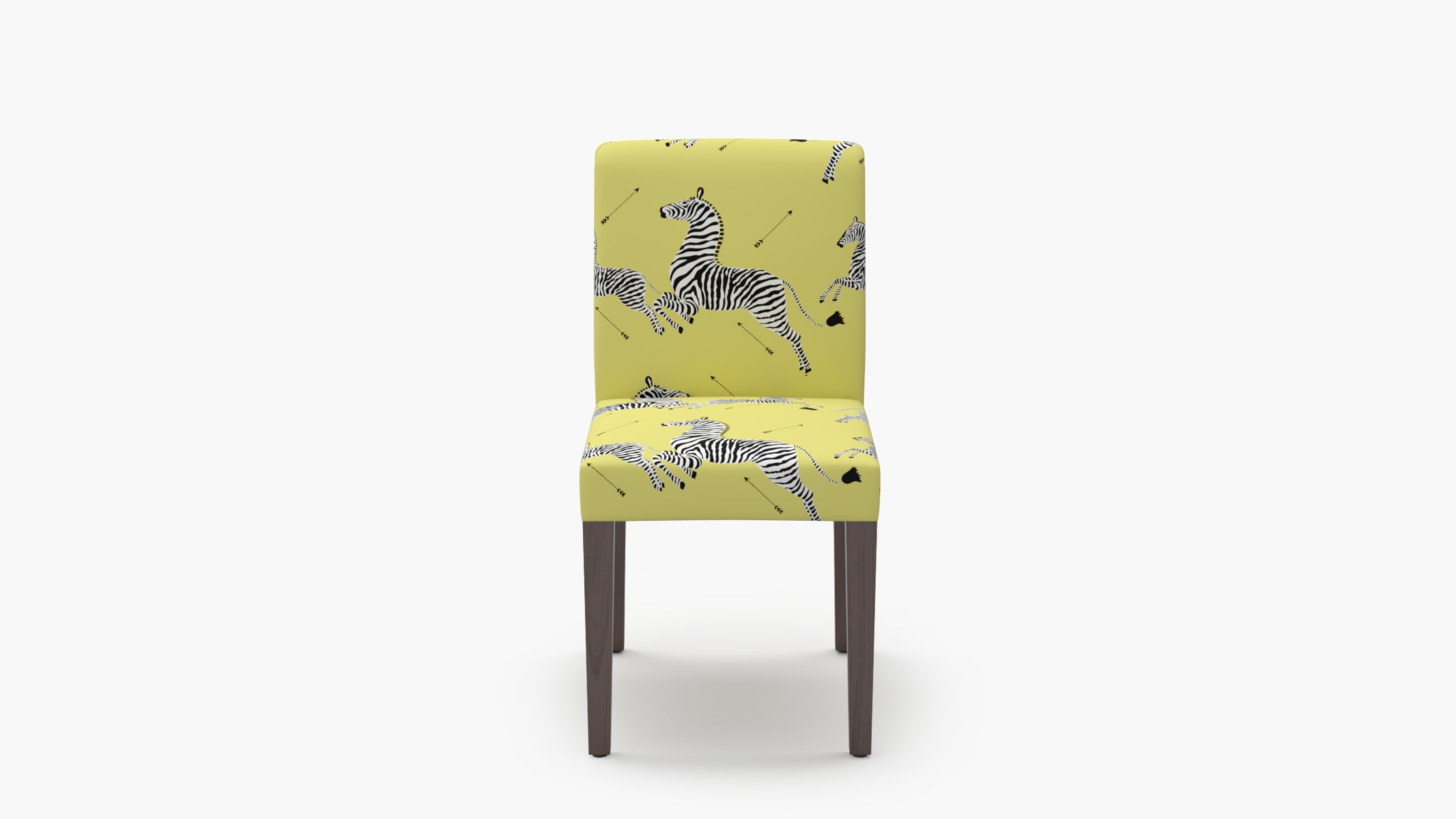 Signature Dining Chair, Yellow Zebra, Espresso Square Tapered Leg - Image 0