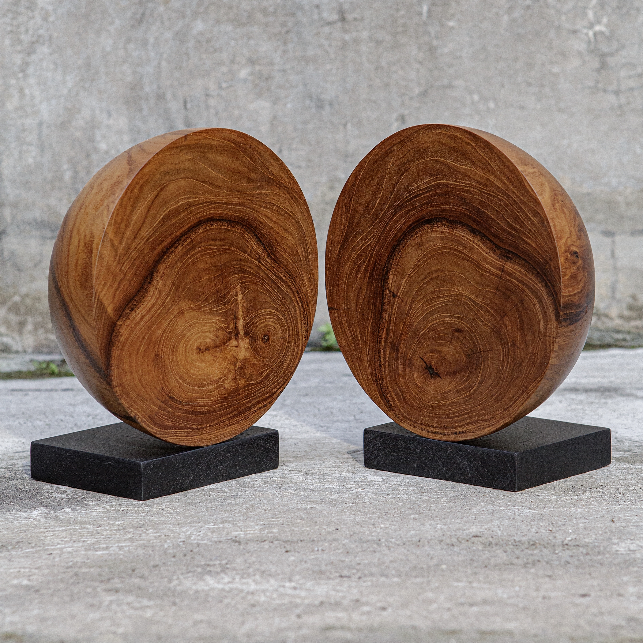 Teak And Noir Bookends Set/2 - Image 3