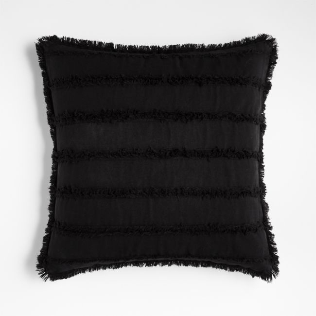 Denim 20 Black Pillow Cover with Down-Alternative Insert - Image 0