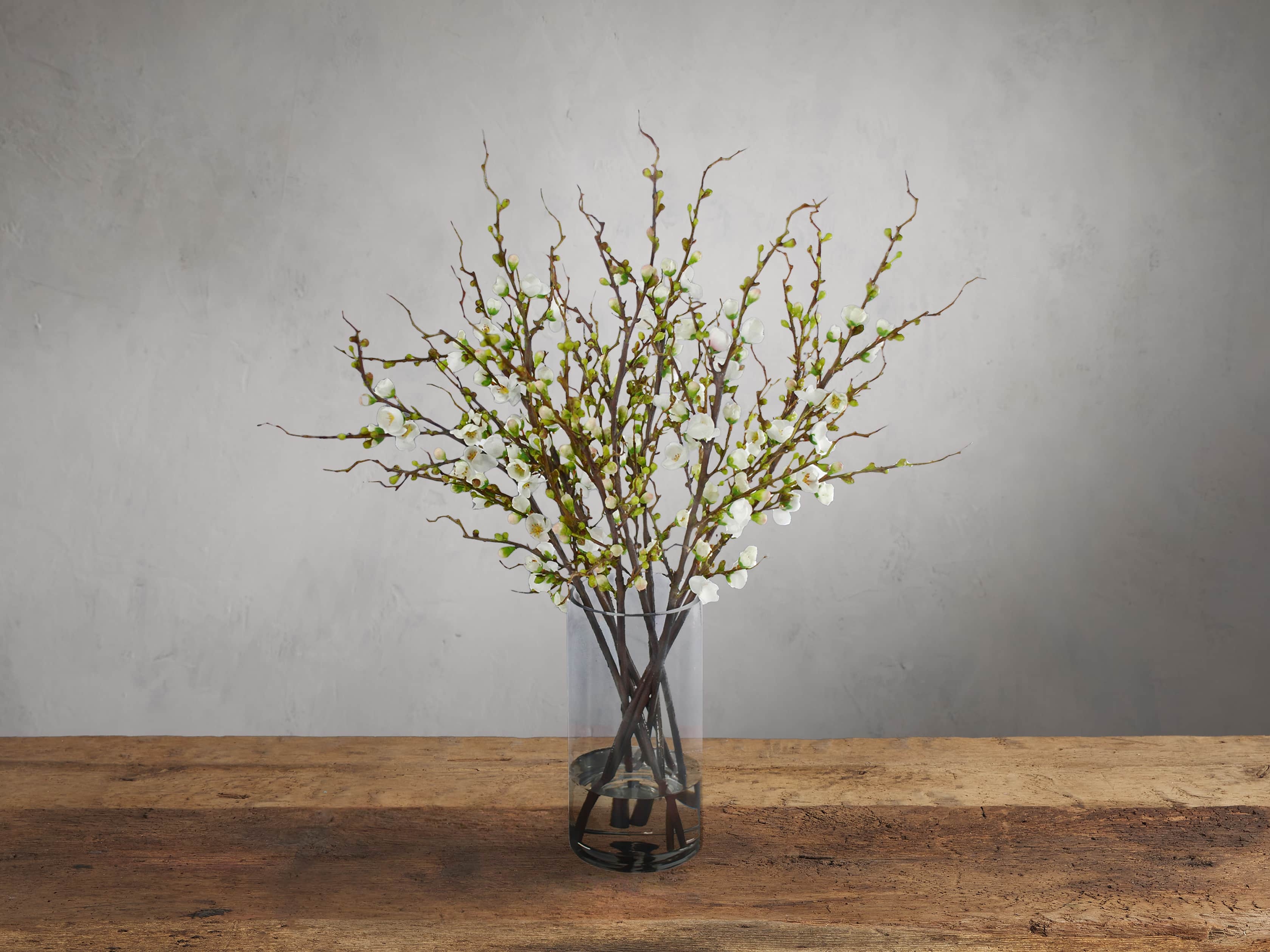 Faux Peach Blossom in Glass White - Image 0