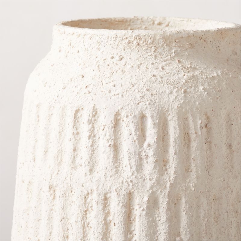 Domitia Textured Ivory White Vase Tall - Image 2