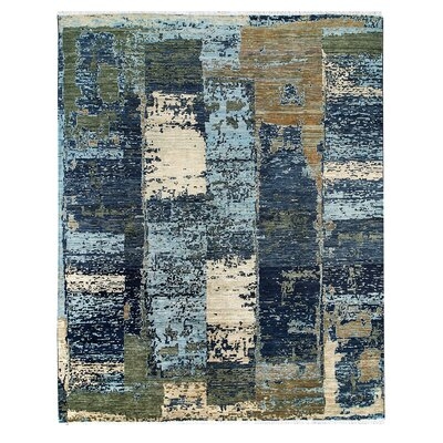 Aryana Hand-Knotted Wool Navy Area Rug - Image 0