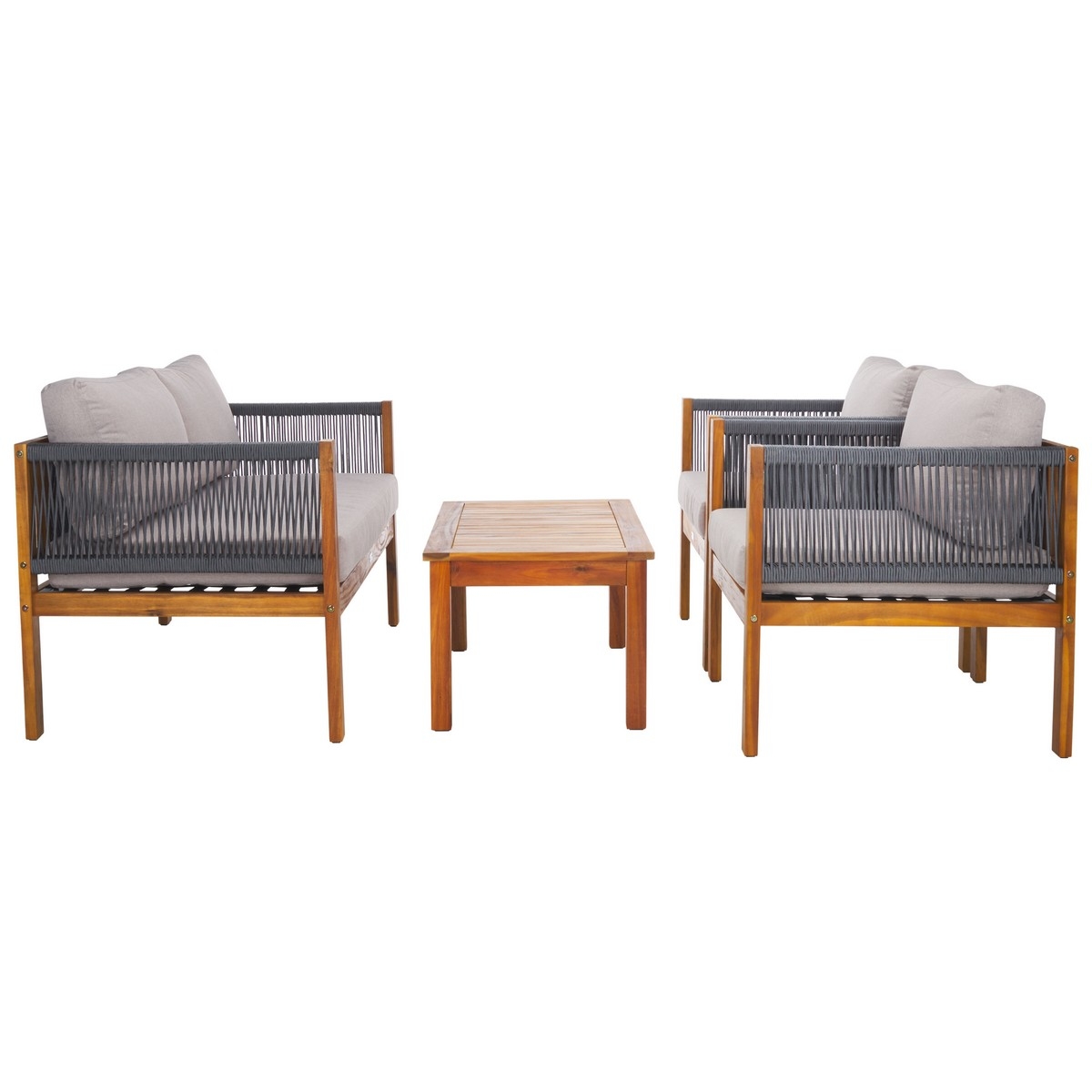 Wilson 4 Pc Living Set - Grey/Light Grey - Safavieh - Image 2