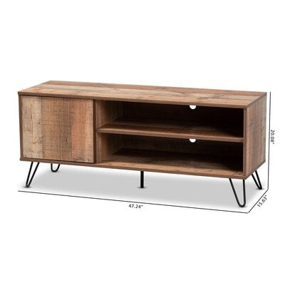 George Oliver Studio Iver Modern And Contemporary Rustic Oak Finished 1-Door Wood TV Stand - Image 0
