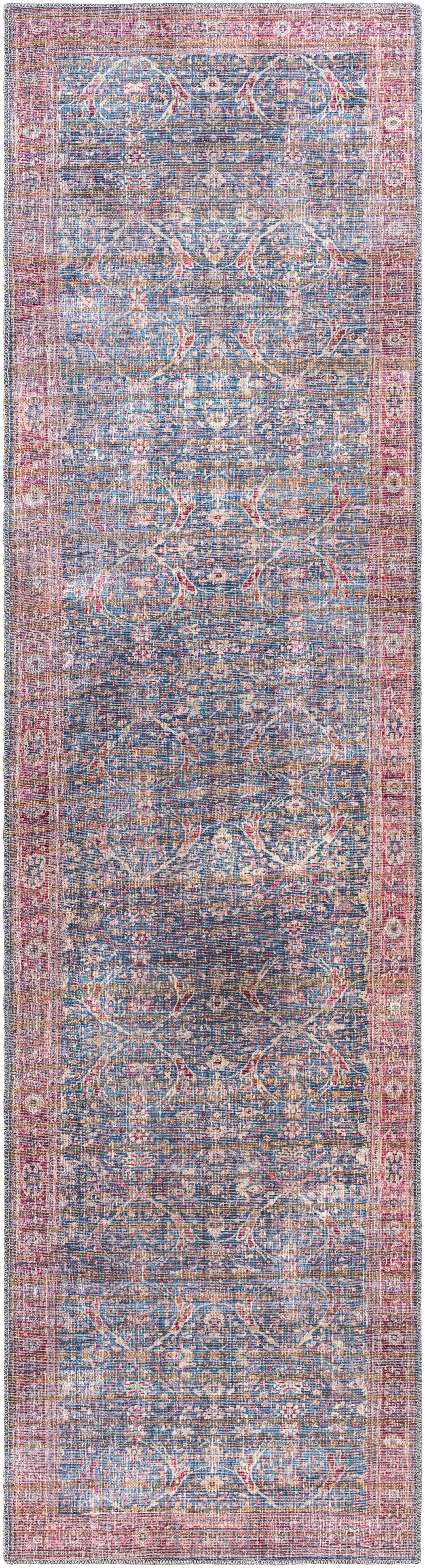Cobb Blue Indoor 2'7" x 10' Machine Woven Rug - Image 0