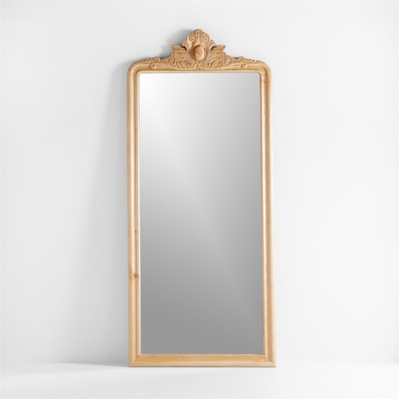 Levon Natural Carved Wood Floor Mirror by Leanne Ford - Image 2