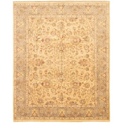One-of-a-Kind Dionysios Hand-Knotted 2010s Ushak Ivory/Light Brown 8' x 10' Wool Area Rug - Image 0