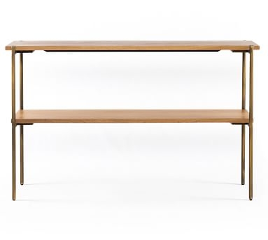 Archdale Console Table, Satin Brass &amp; Natural Oak - Image 2