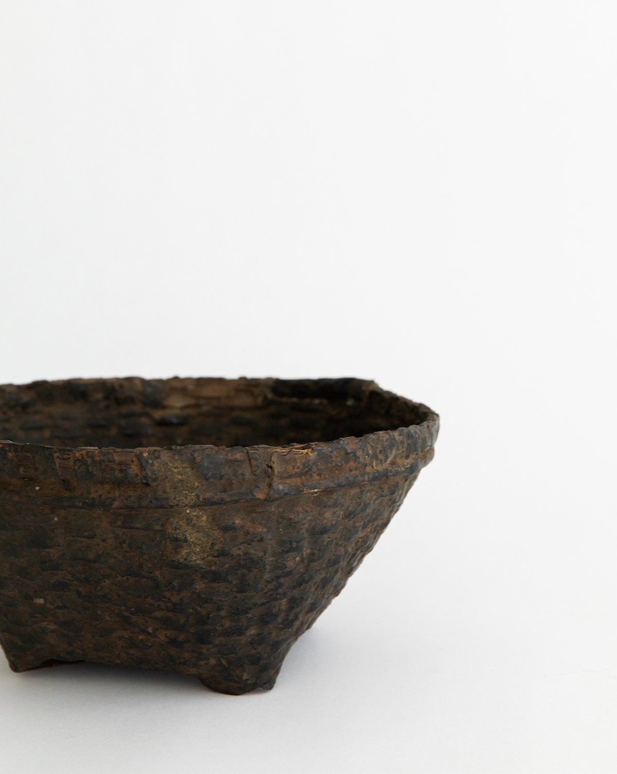 Found Weathered Cane Basket - Image 1