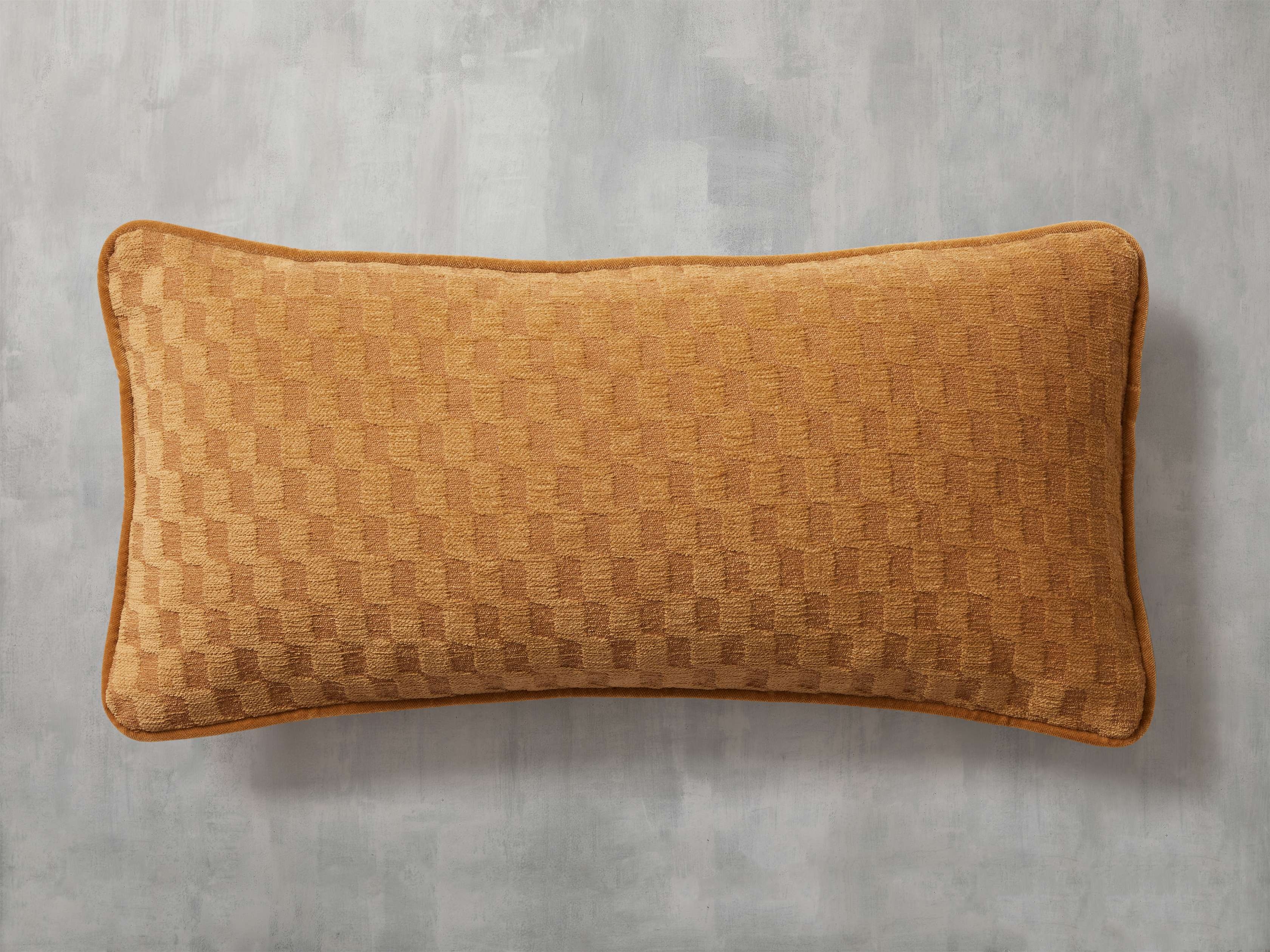 Soren Lumbar Pillow in Cotton Orange  Ochre - Image 0