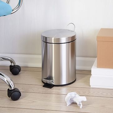 Mini Step Trash Can, Stainless Steel - Image 2