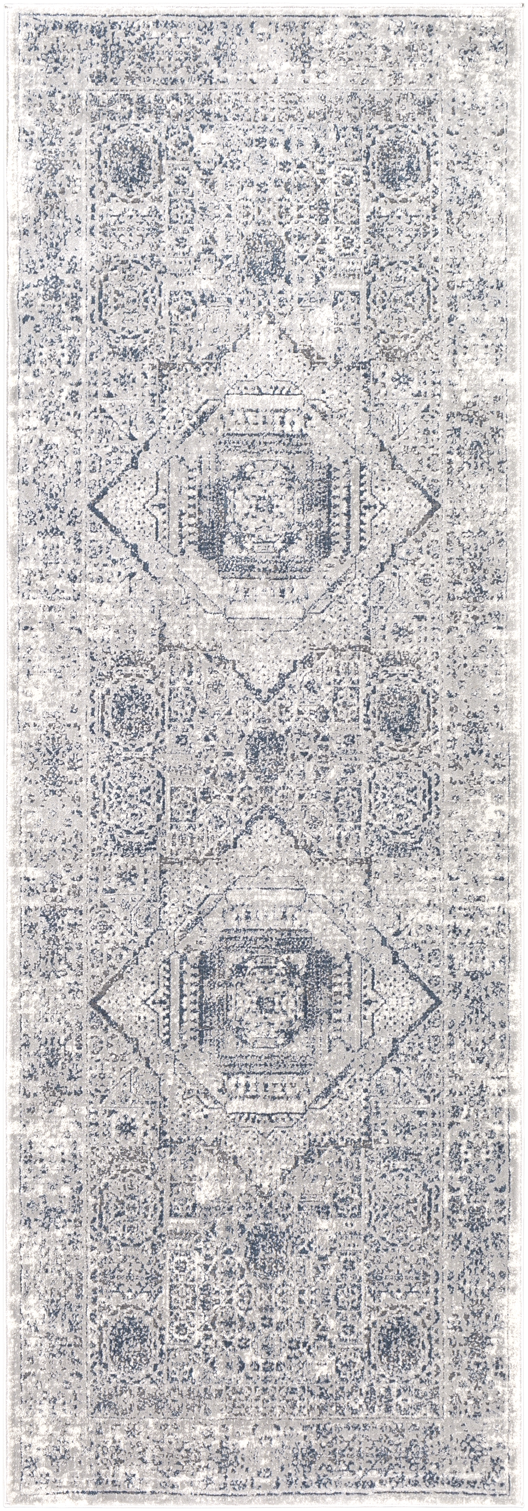 Aisha Gray Indoor 2'7" x 7'7" Machine Woven Rug - Image 0