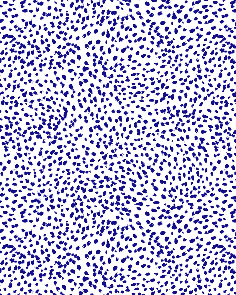 Vonnie - Abstract Minimal Indigo Blue Dalmatian Dots Brushstrokes Animal Print Monochromatic Print Framed Art Print by Charlottewinter - Scoop White - X-Small 8" x 10"-10x12 - Image 1