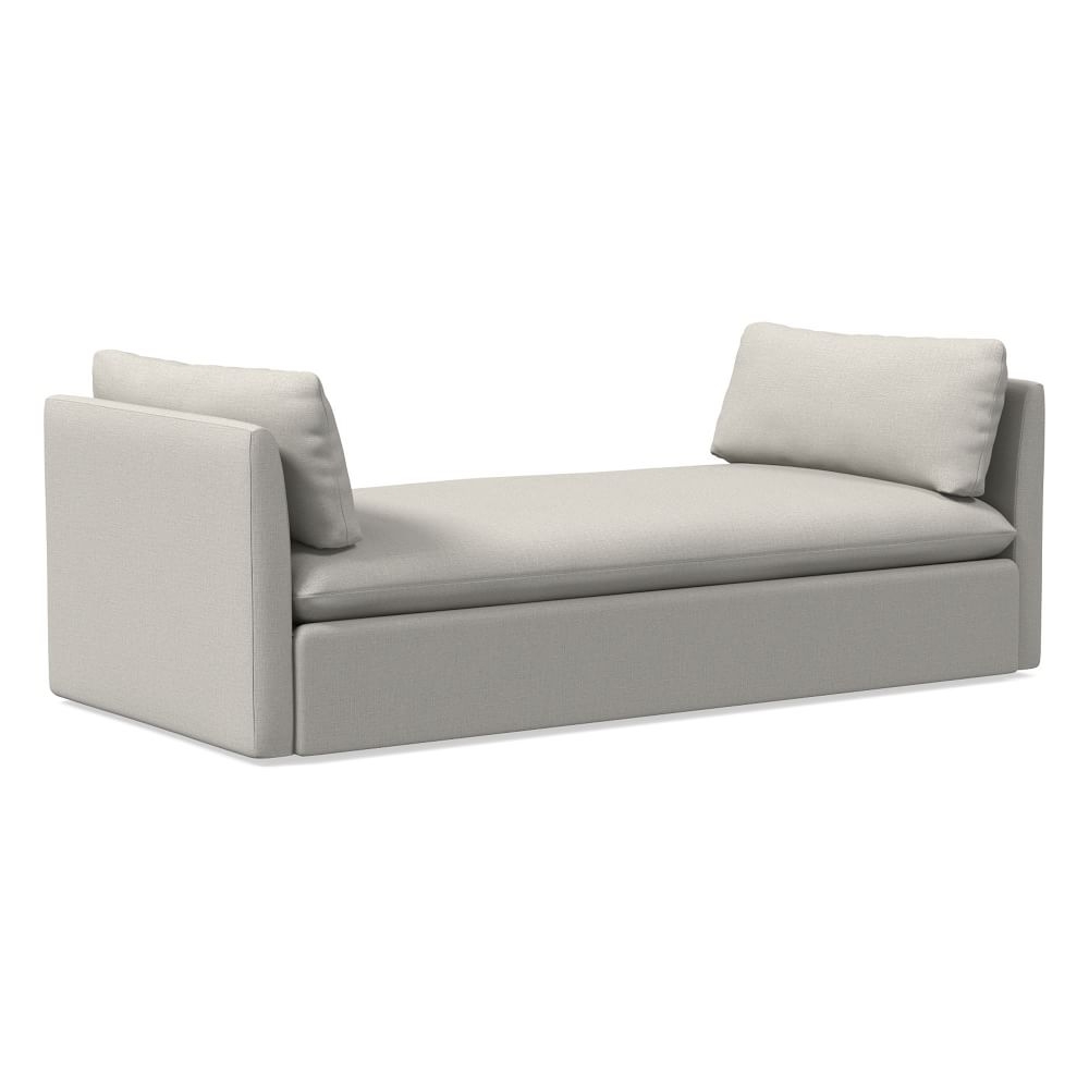 Shelter Daybed, Poly, Performance Yarn Dyed Linen Weave, Frost Gray, Concealed Support - Image 0