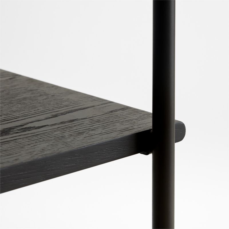Petra Black Oak Wood and Metal Wall-Mounted Storage Cabinet - Image 5