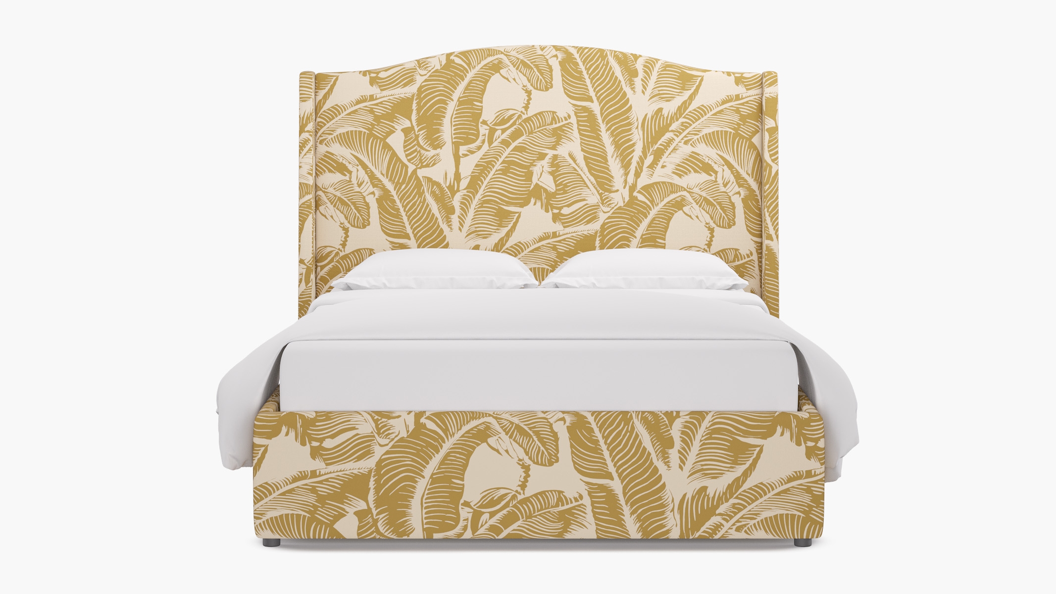 Curved Wingback Bed, Ochre Martinique® Encore, Twin - Image 0