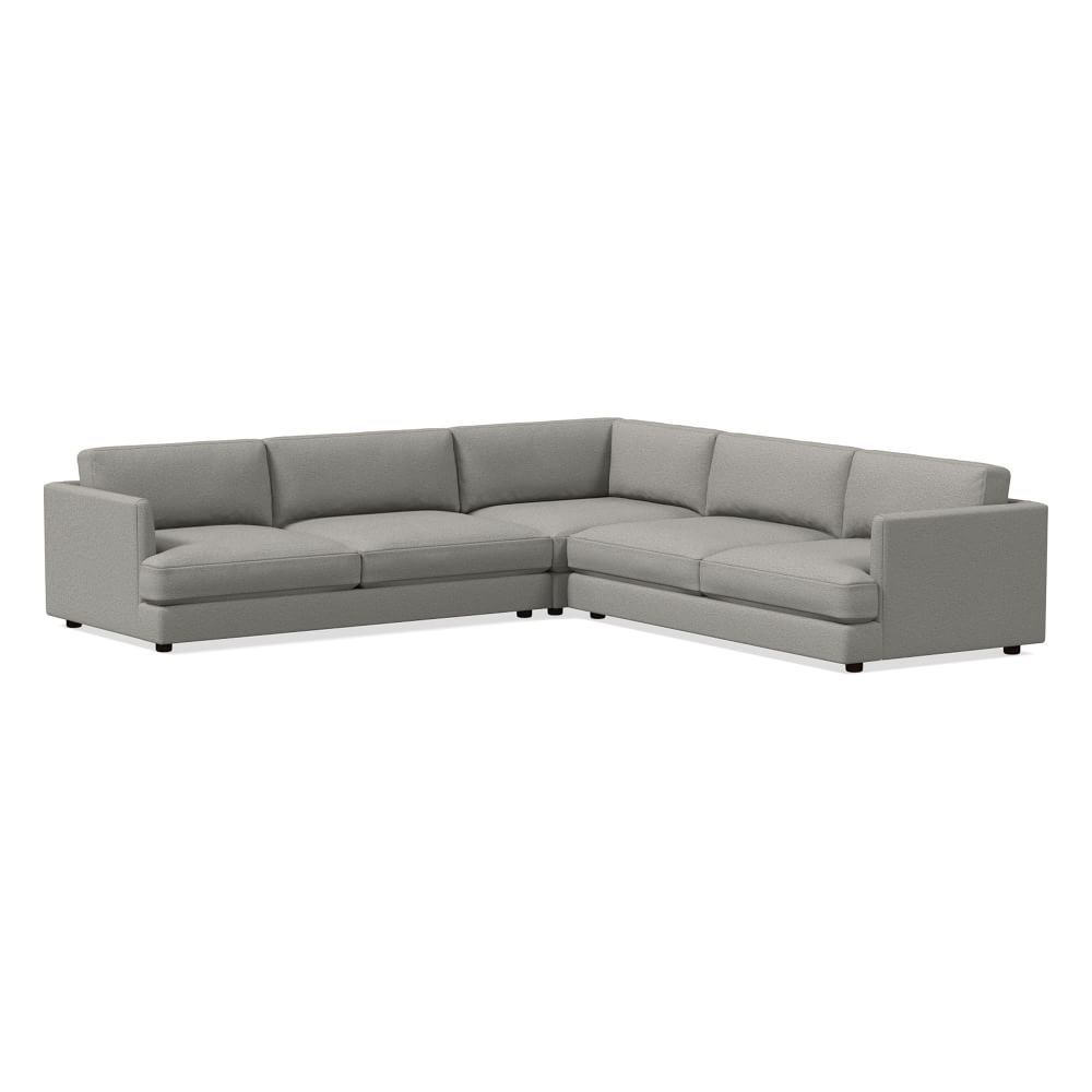 Haven 113" Multi Seat 3-Piece L-Shaped Sectional, Extra Deep Depth, Twill, Silver - Image 0