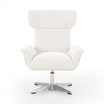 Winged Arms Desk Chair, Aluminum, Knoll Natural - Image 1