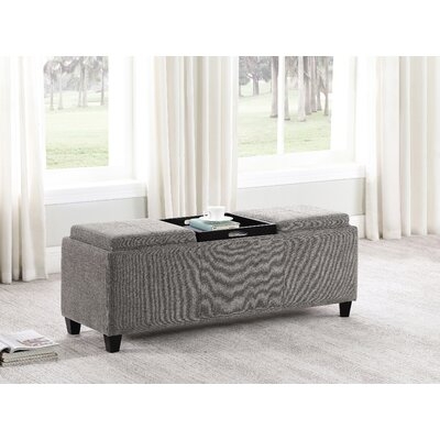 Rectangular Upholstered Storage Bench With Tray Table - Image 0