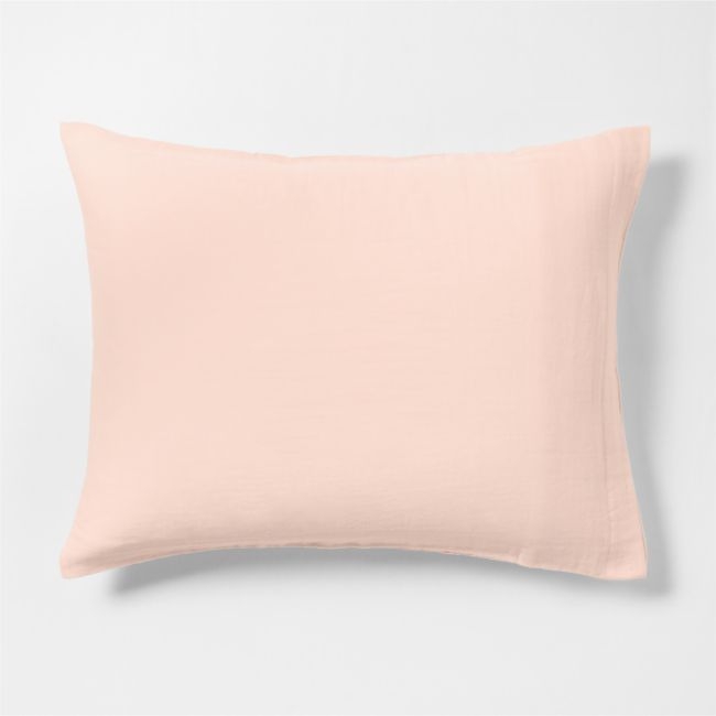 Supersoft Gauze Organic Cotton Pale Pink Standard Bed Pillow Sham - Image 0