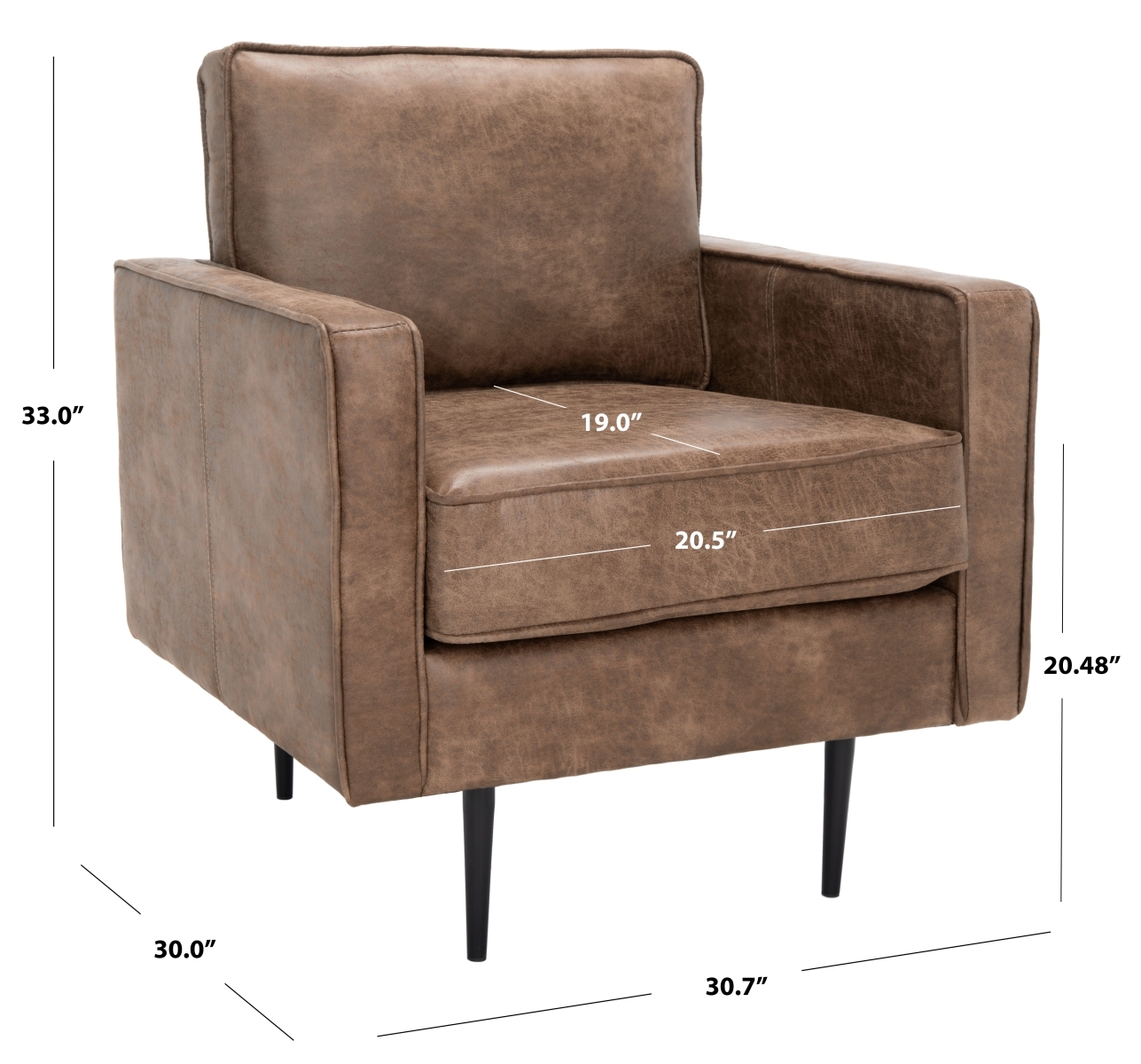 Paityn Accent Chair - Brown / Black - Safavieh - Image 9