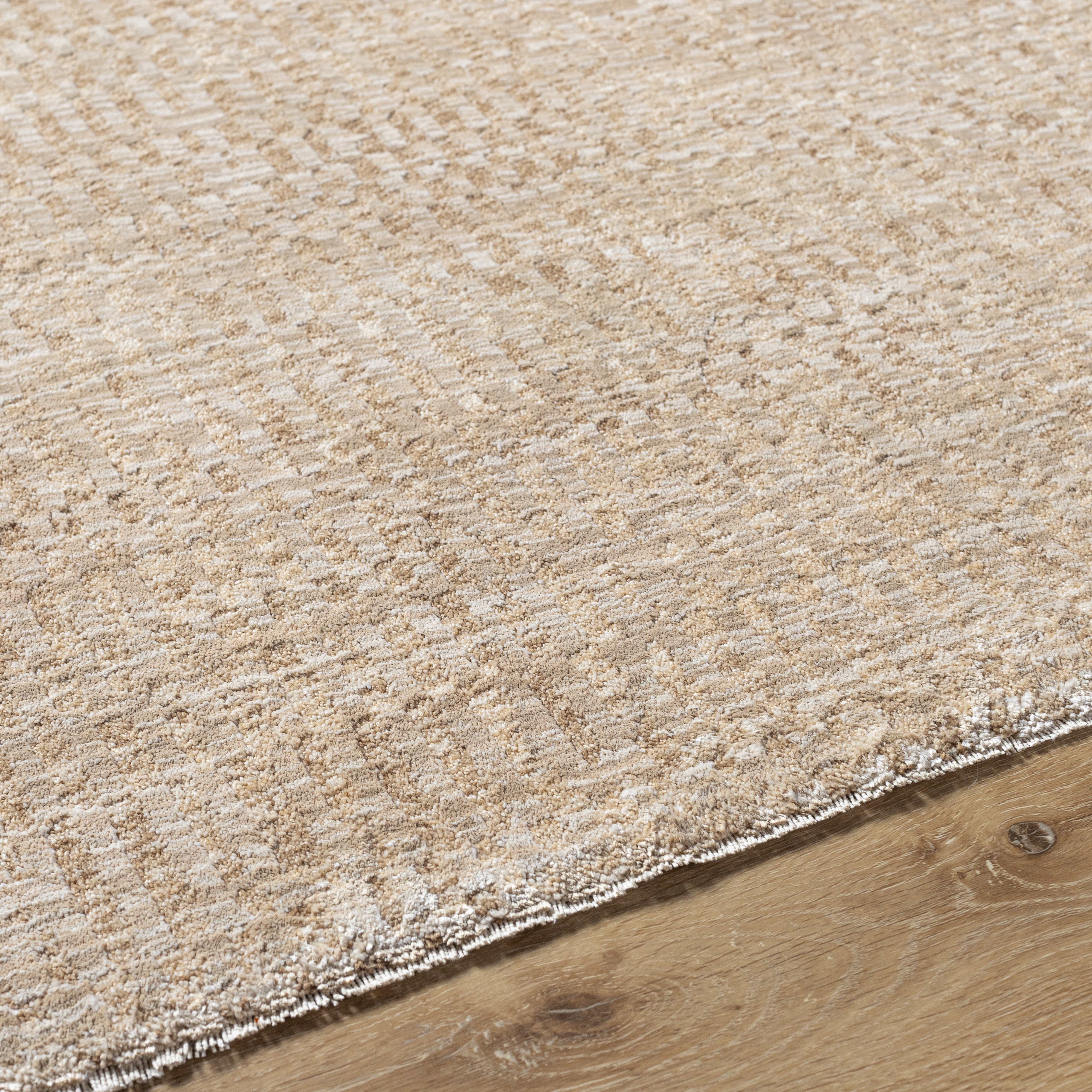 Masterpiece Beige Indoor 7'10" x 7'10" Machine Woven Rug - Image 3