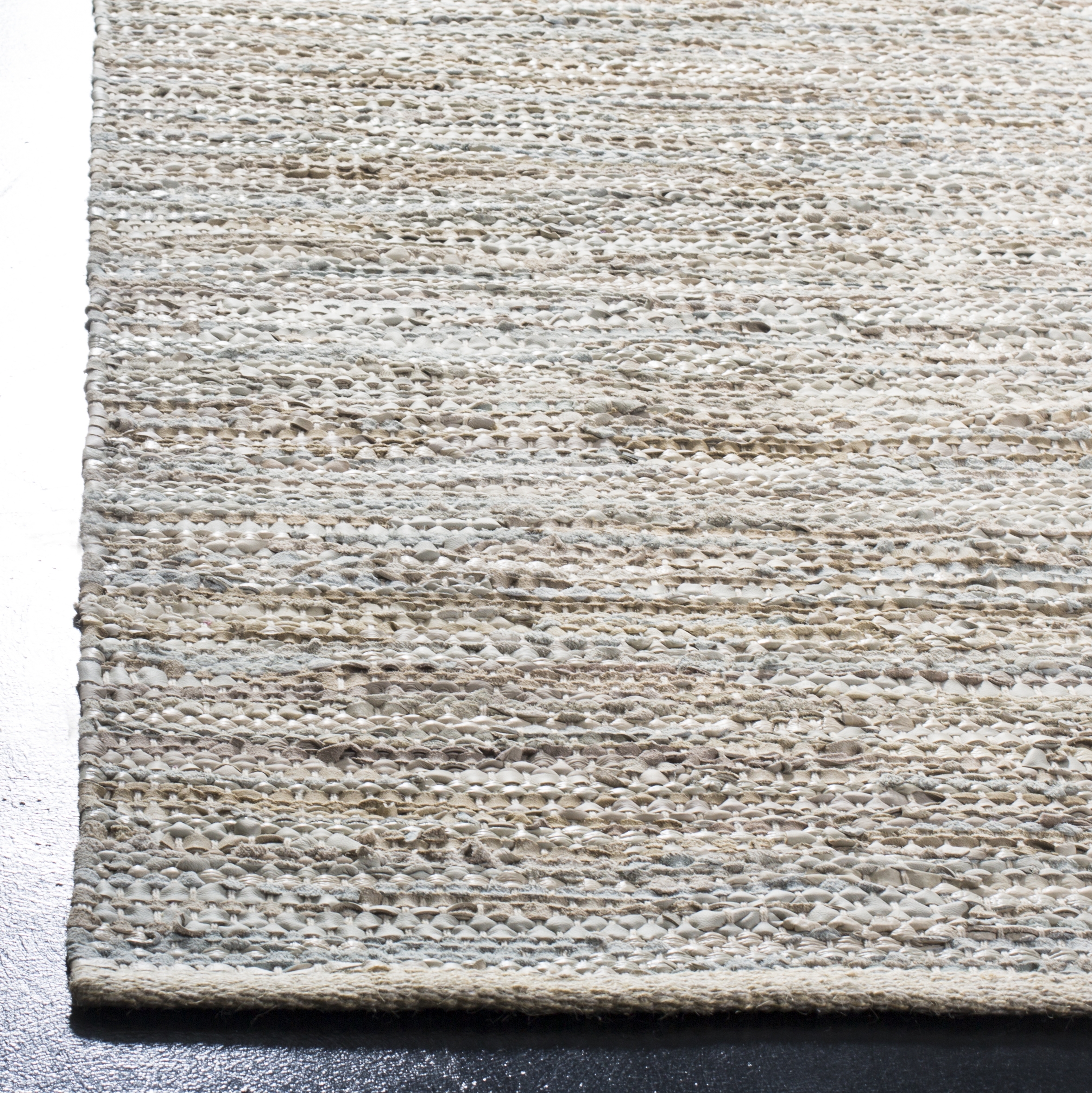 Arlo Home Hand Woven Area Rug, VTL105B, Beige,  6' X 6' Square - Image 1