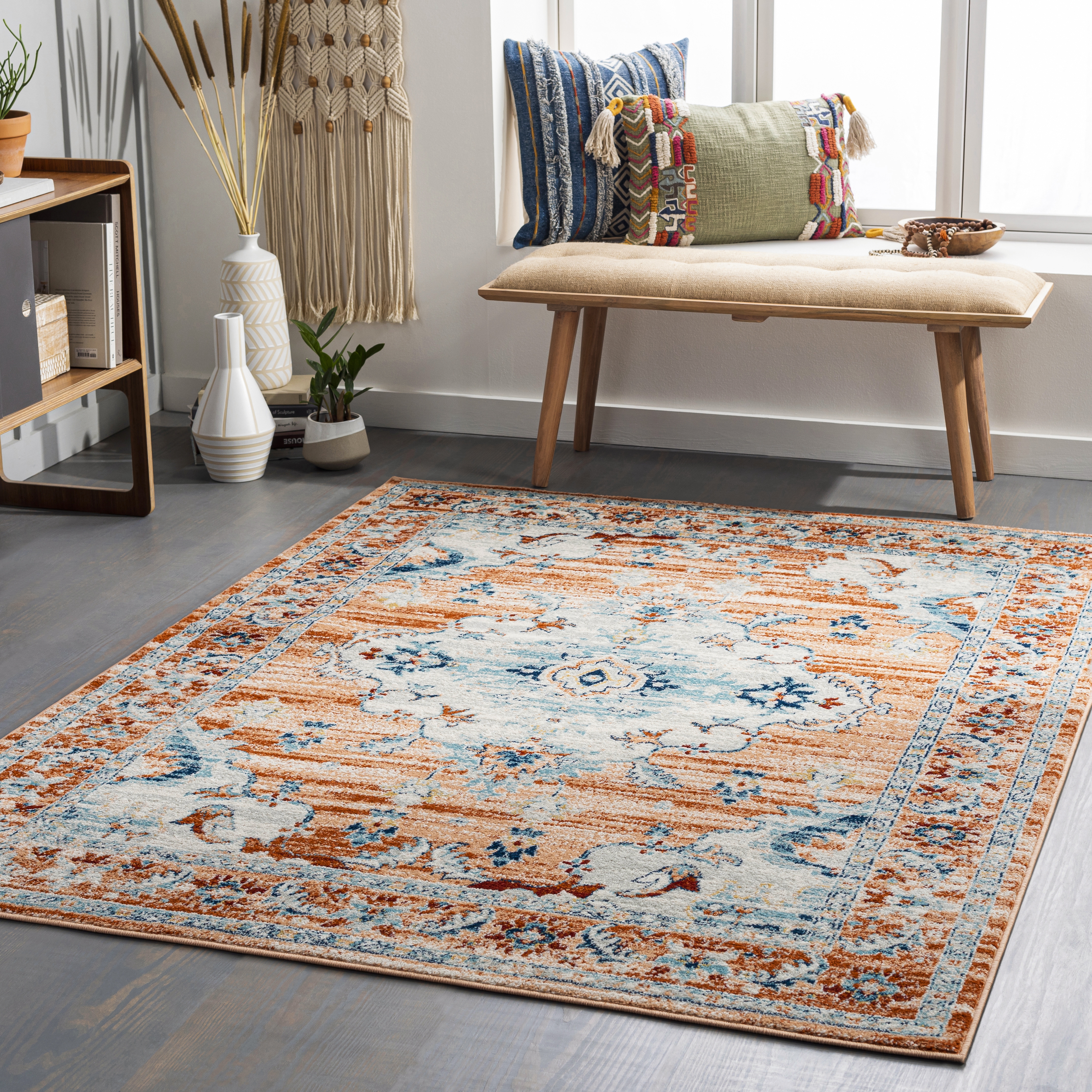 Tevazu  Indoor 6'7" x 9' Machine Woven Rug - Image 1