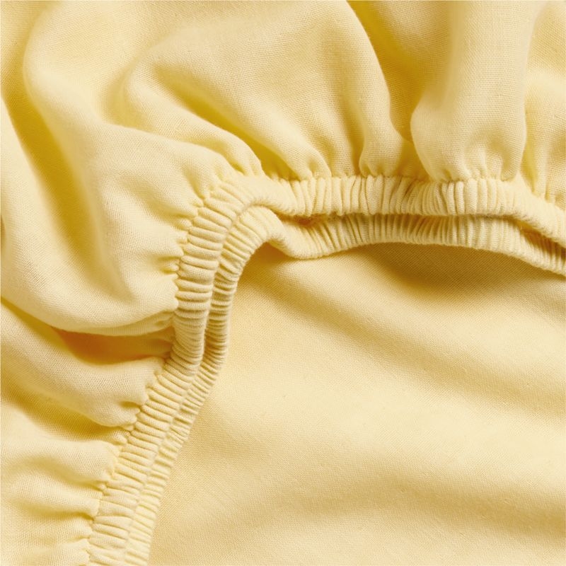 Supersoft Straw Yellow 100% Organic Cotton Gauze Baby Crib Fitted Sheet - Image 3