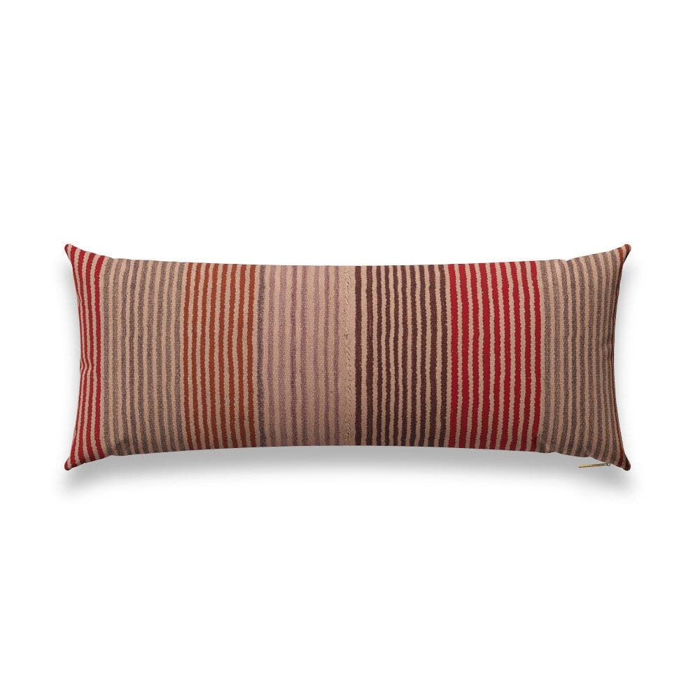 Candy Stripe Frazada Pillow by St. Frank | Brown | 26" W x 16" H | Linen/Wool - Image 9